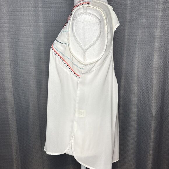 Miami Medium Sheer White And Peach Tank Top - Picture 4 of 7
